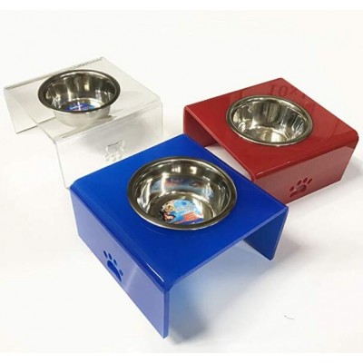 Pet Feeding Bowls Stand Acrylic Elevated Dog and Cat Pet Feeder Clear Color Bowls Raised Stand